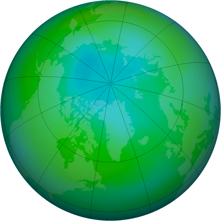 Arctic ozone map for September 1984